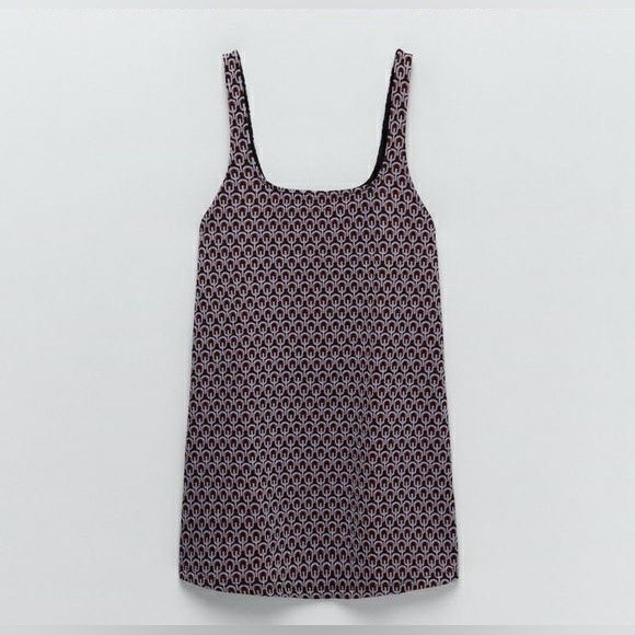 Zara Retro Jacquard Knit Mini Dress - Size M - Picture 2 of 6